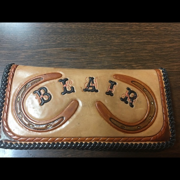 Leather wallet “Kissing Horses” w/Heart - Picture 2 of 2